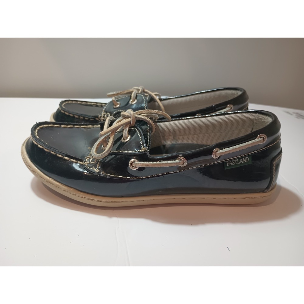 Eastland Women's Rosy Patent Leather Boat Shoes Black Size 8M Slip On Loafers - Picture 3 of 8